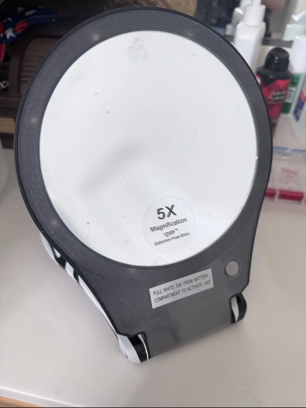Source Unknown Black and White 5X Magnifying Makeup Mirror